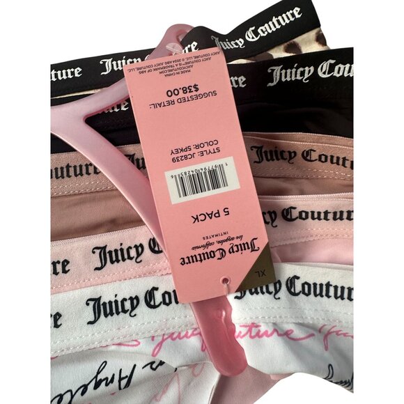JUICY COUTURE Set of 5 Multicolor Printed Seamless Thongs Underwear Size XL NEW - Picture 7 of 7